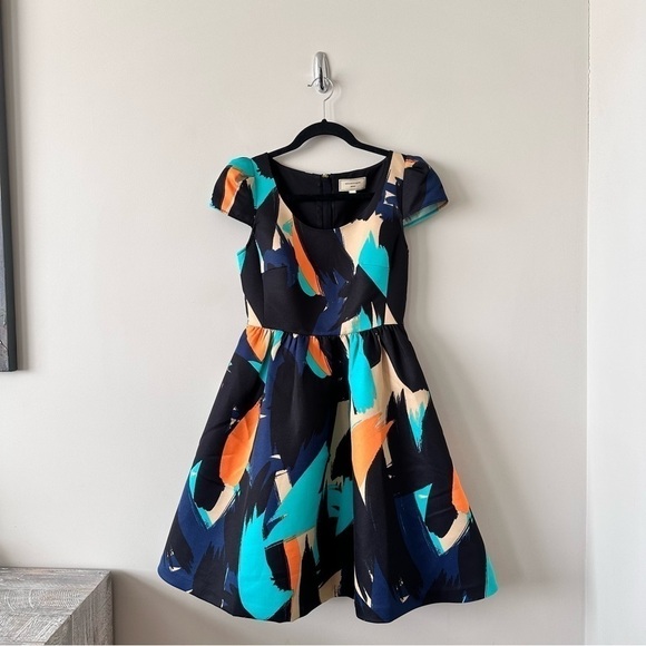 ANTHROPOLOGIE Fit-and-Flair Pinion Dress by Moulinette Soeurs (Size:0) - Picture 4 of 11